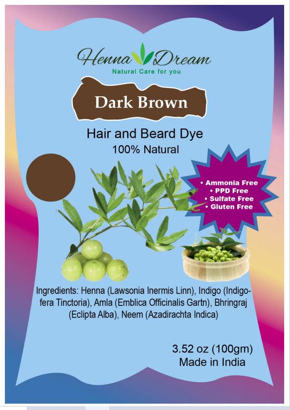 Herbal Dark Brown Hair Dye Powder